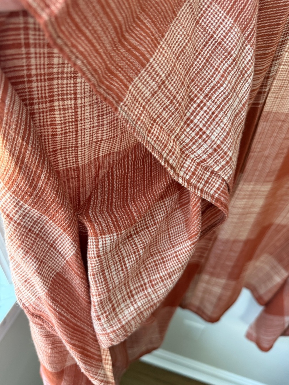 Universal Thread Rust & Cream Plaid Open-Front Cardigan - Picture 3 of 5